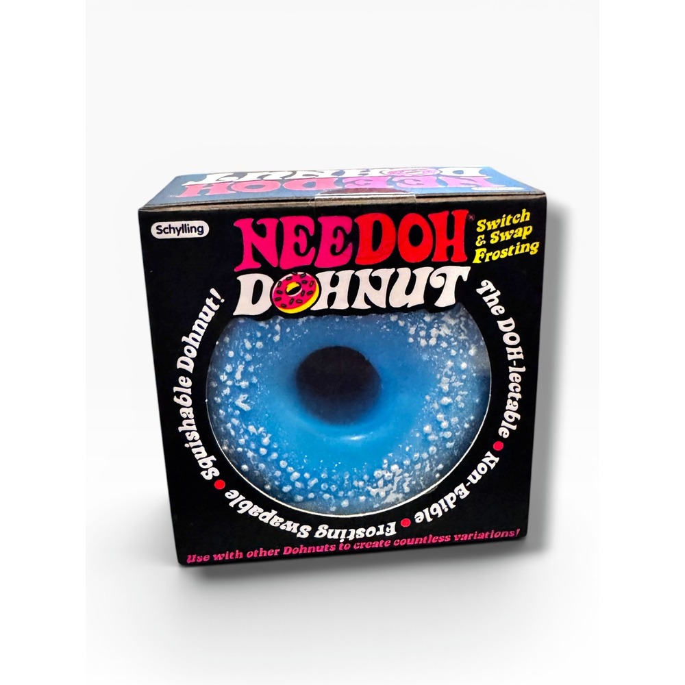 Schylling NeeDoh Donut Blue Powdered Sugar Switch & Swap Frosting NEW Authentic